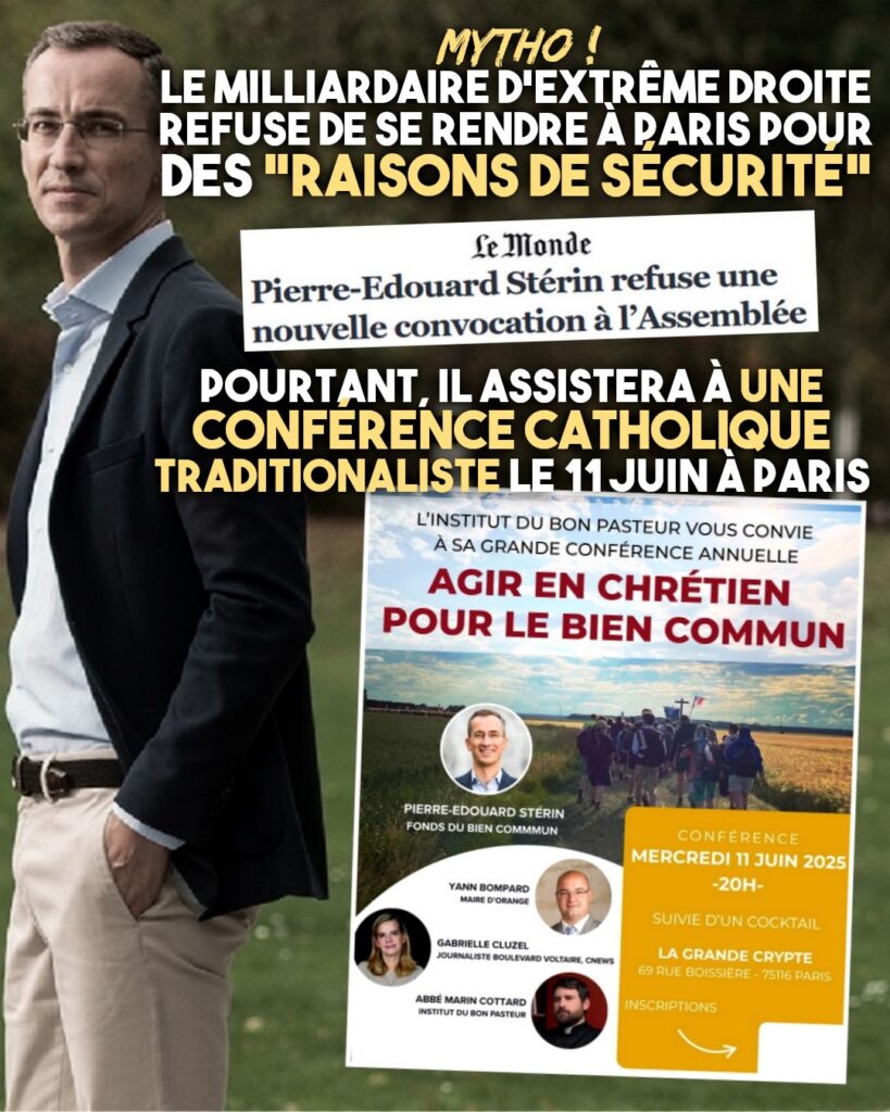 Pierre-Édouard Stérin, un menteur qui prétend agir en bon chrétien.