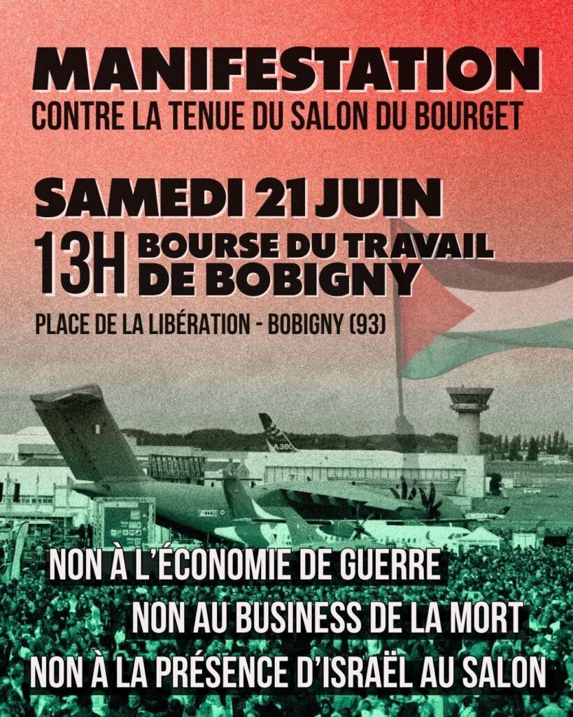Affiche appelant à la manifestation du Bourget
