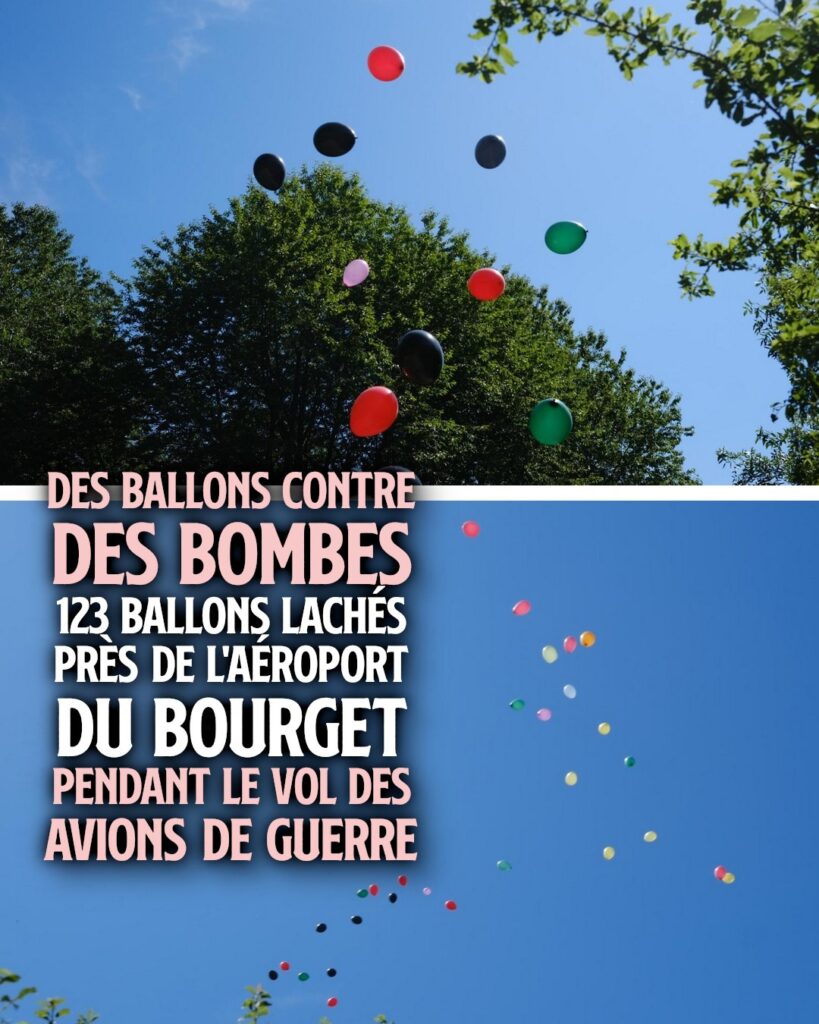 Les ballons de Nena s'envolent dans les airs contre les bombes qui paradent au Bourget.