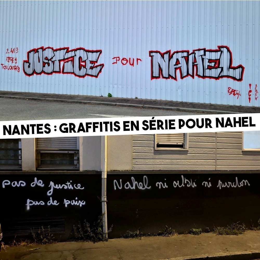 Des graffitis pour Nahel dans les rues de Nantes