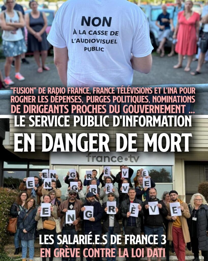 Contre la fusion de l'audiovisuel public, les salarié-es de France 3 se mobilisent