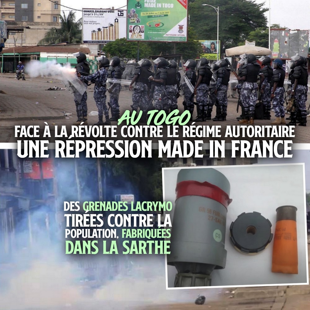 Au Togo, la police et l'armée utilisent des armes de maintien de l'ordre fabriquées en France.