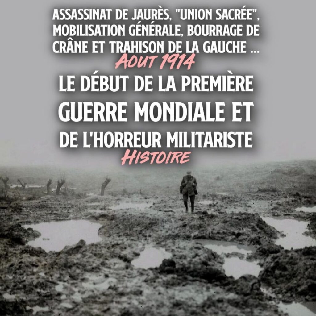 Un soldat se tient debout, dans la boue des tranchées et de l'enfer militariste de la première guerre mondiale.