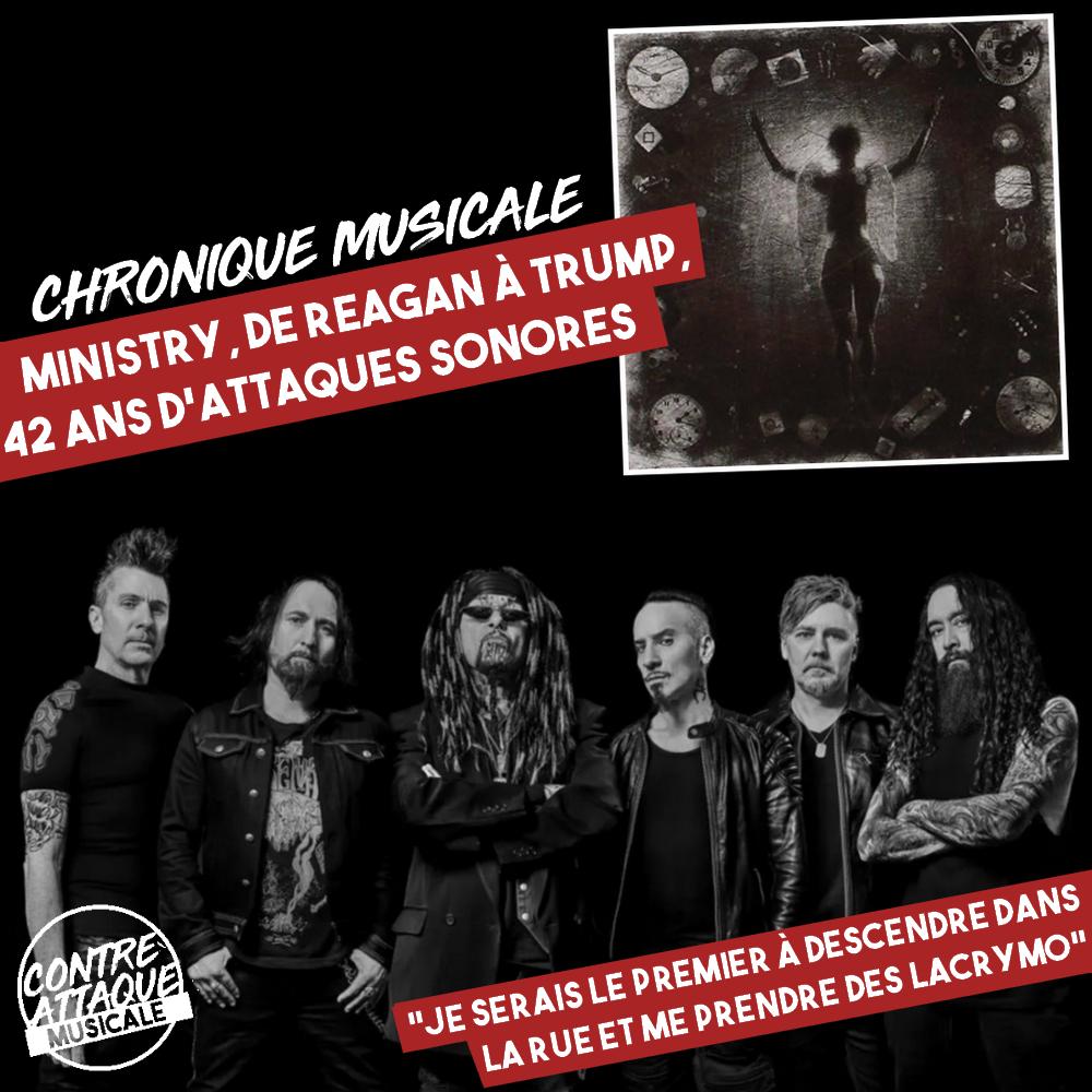 Le groupe Ministry et la pochette de l'album "Psalm 69"