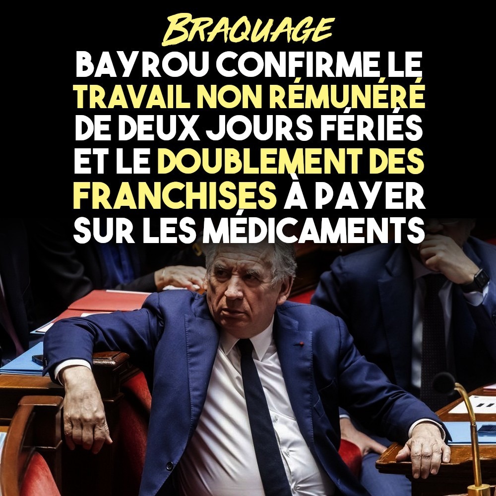 François Bayrou à l'Assemblée : un demeuré non élu et parfaitement illégitime qui nous fait les poches.