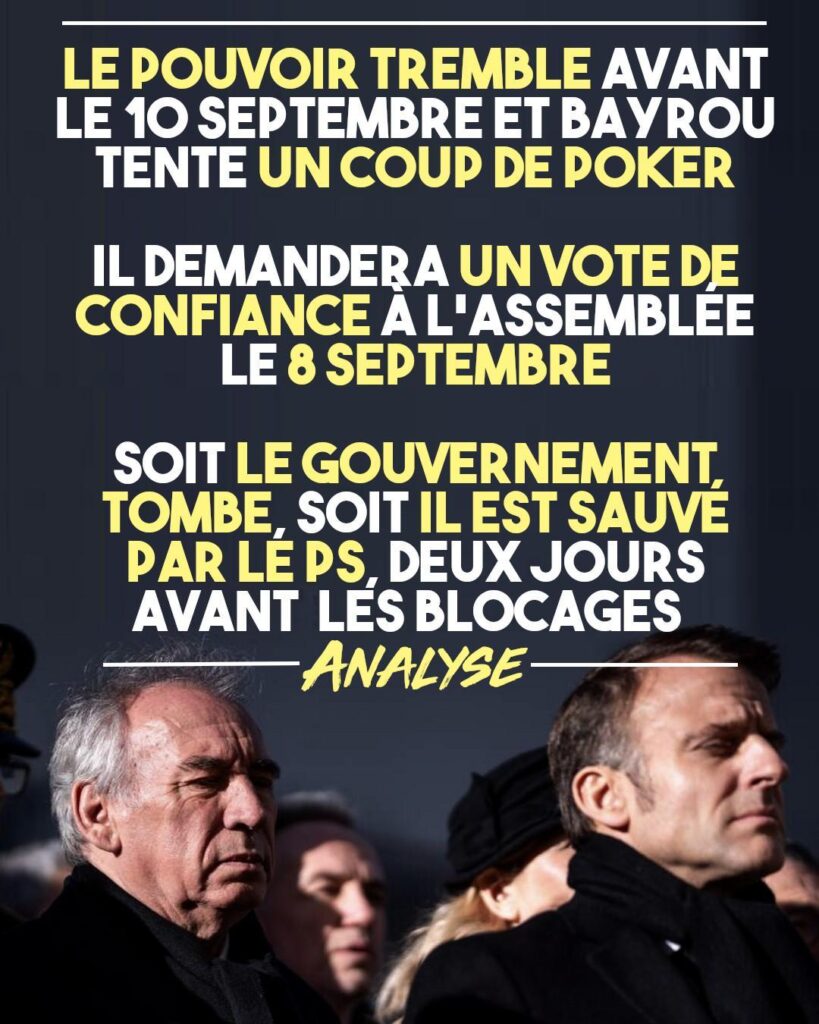 Ce sera la chute ou la consécration du plan d'austérité le 8 septembre : Bayrou joue sa place devant l'Assemblée Nationale.
