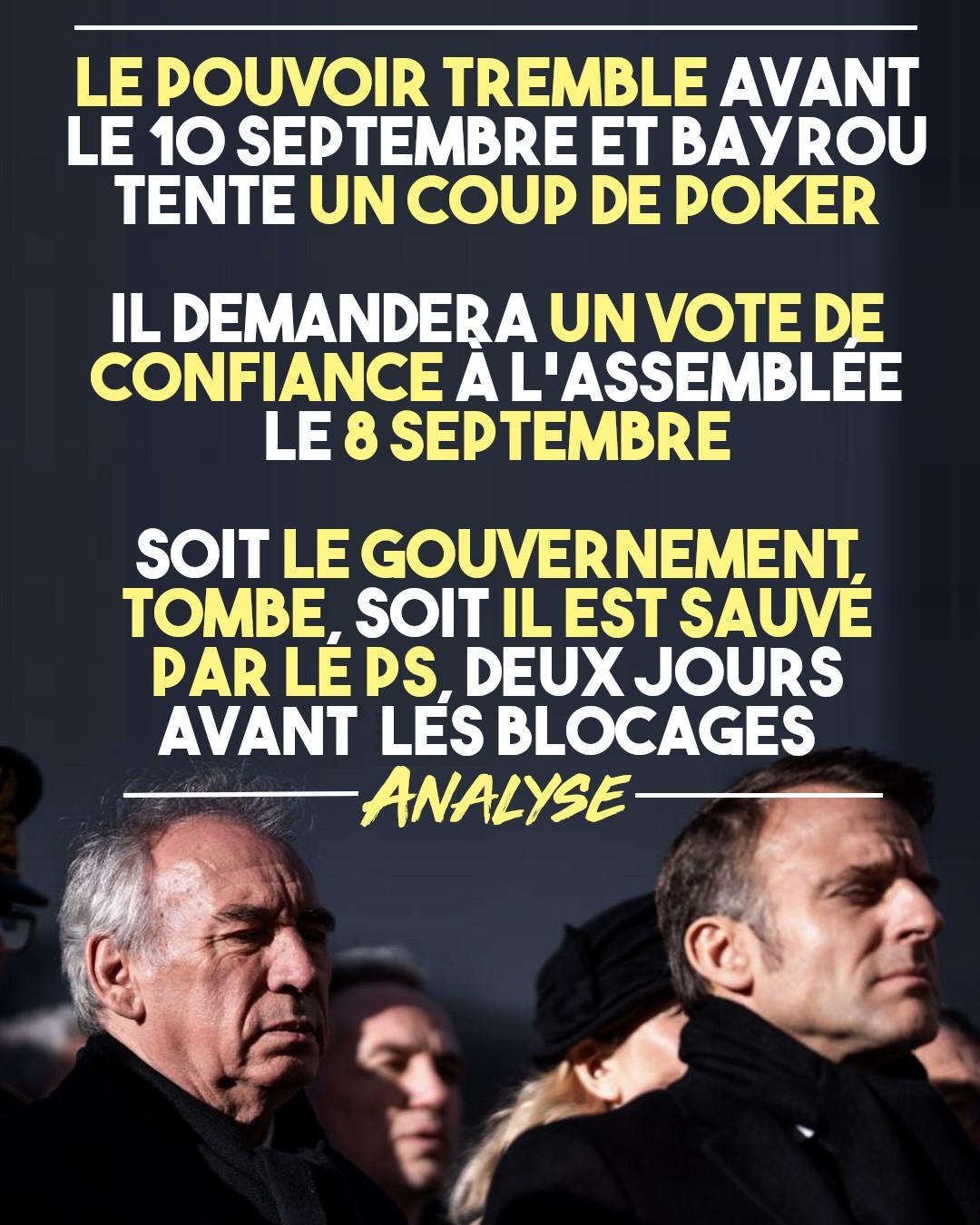 Ce sera la chute ou la consécration du plan d'austérité le 8 septembre : Bayrou joue sa place devant l'Assemblée Nationale.