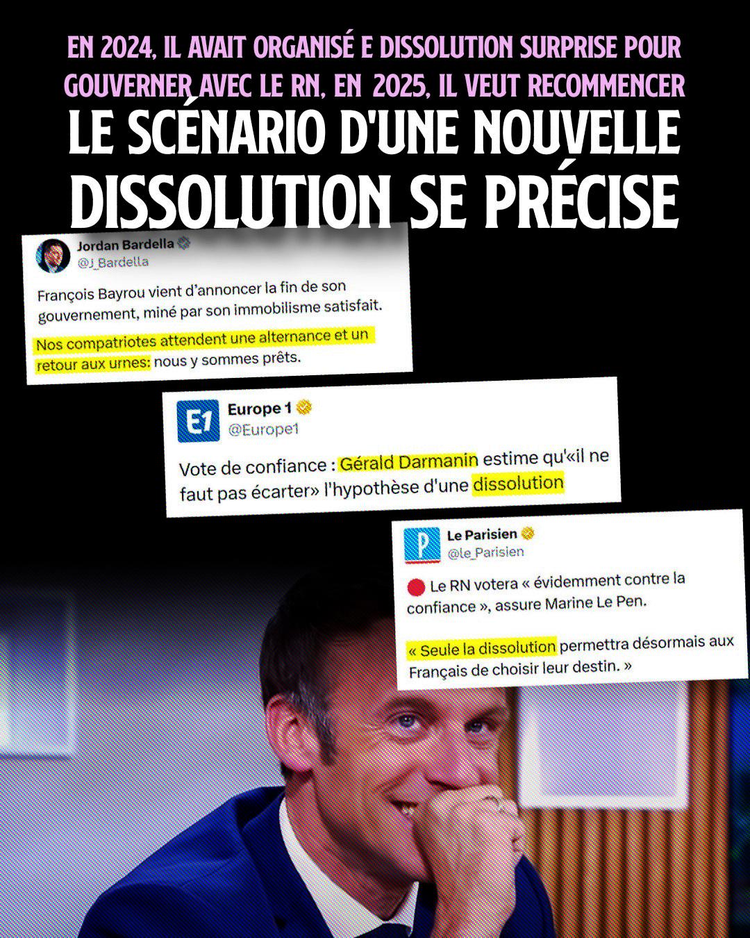 Macron rigole alors que la perspective d'une nouvelle dissolution se précise.