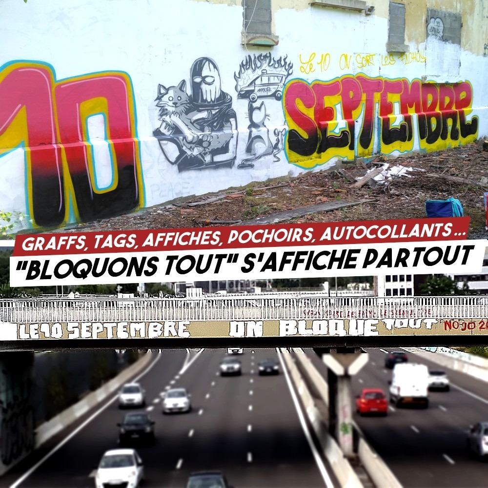 En ville ou sur les périphériques, en collages ou en peinture, le 10 septembre s'affiche partout !