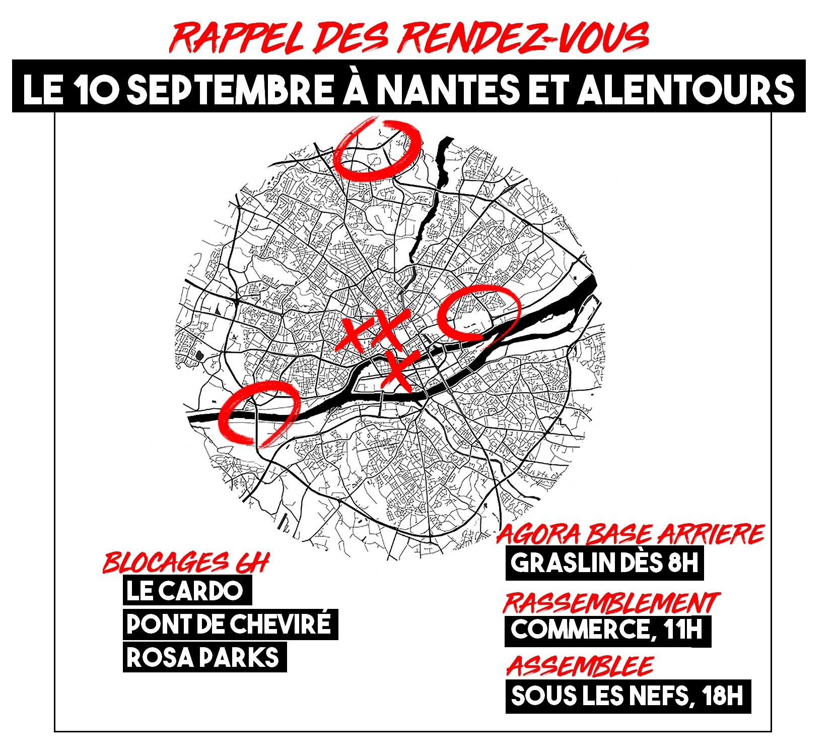 Des points de rendez-vous un peu partout à Nantes ce 10 septembre pour le mouvement "Bloquons tout".