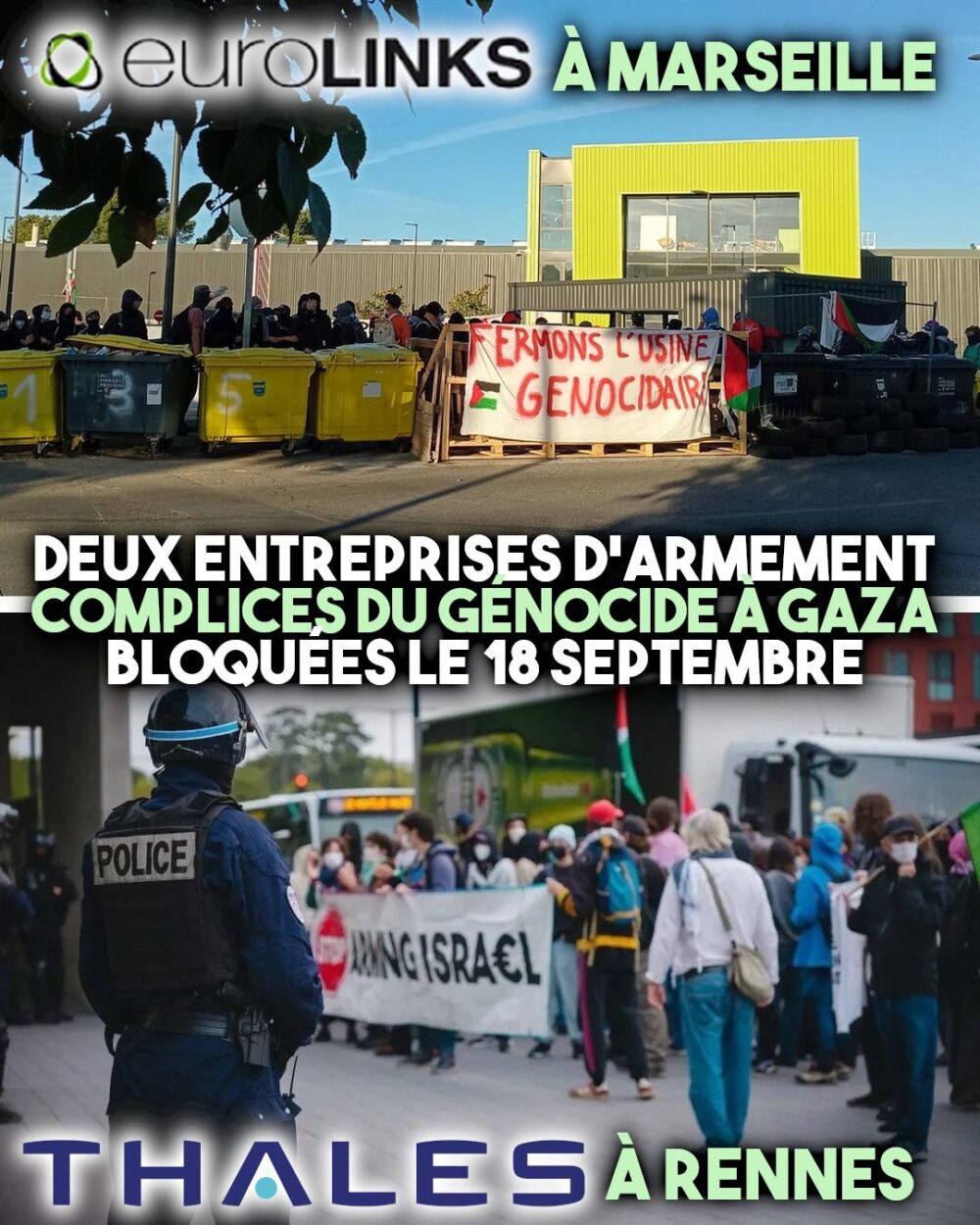 Blocages contre l’industrie de l’armement et le génocide à Gaza