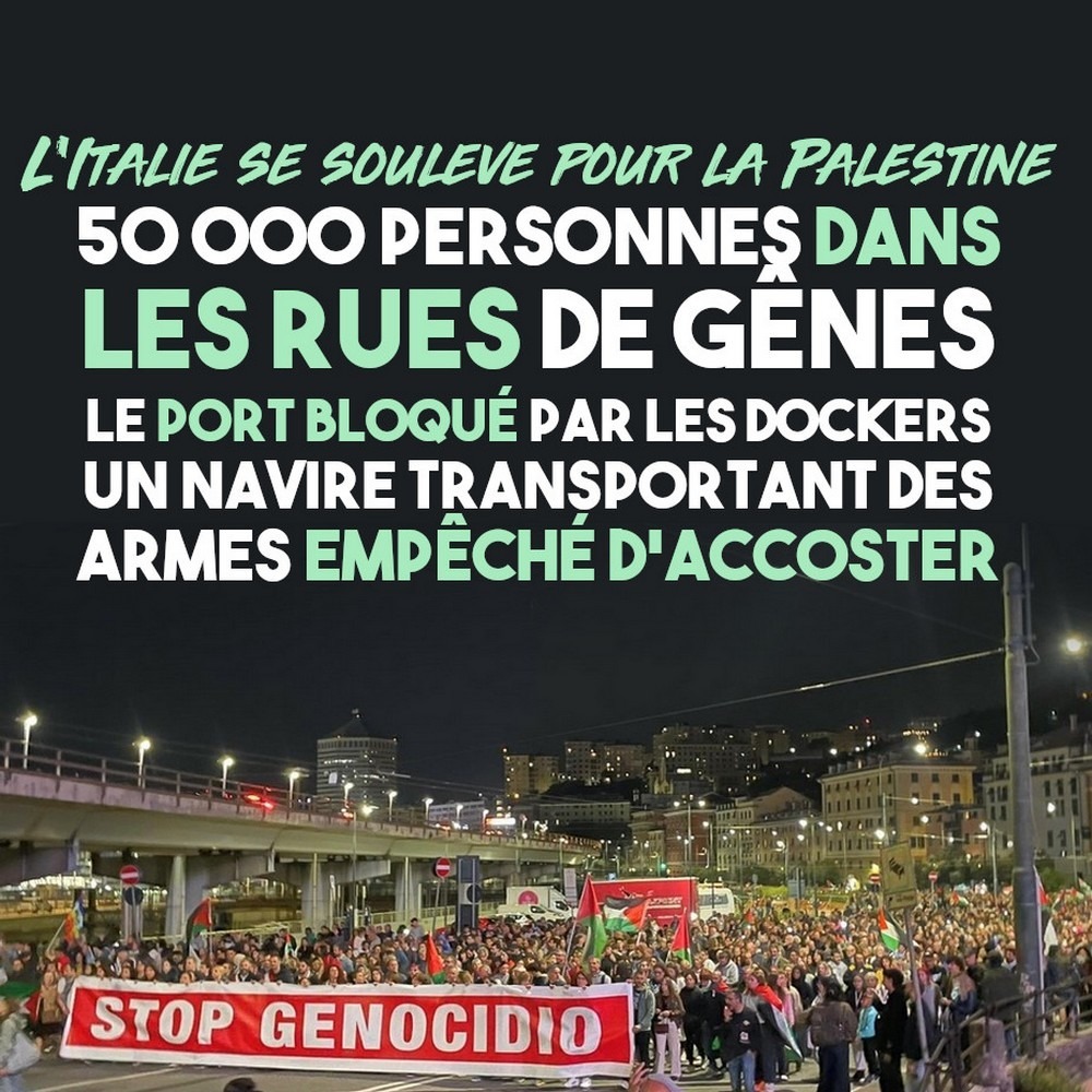 Près du port de Gênes, une gigantesque manifestation contre le génocide en Palestine