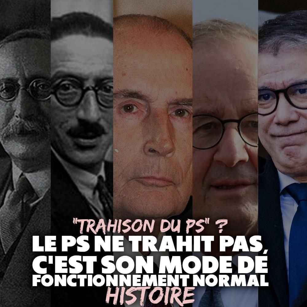 Les portraits des dirigeants historiques du PS, un parti qui a fait de la trahison son mode de fonctionnement normal.