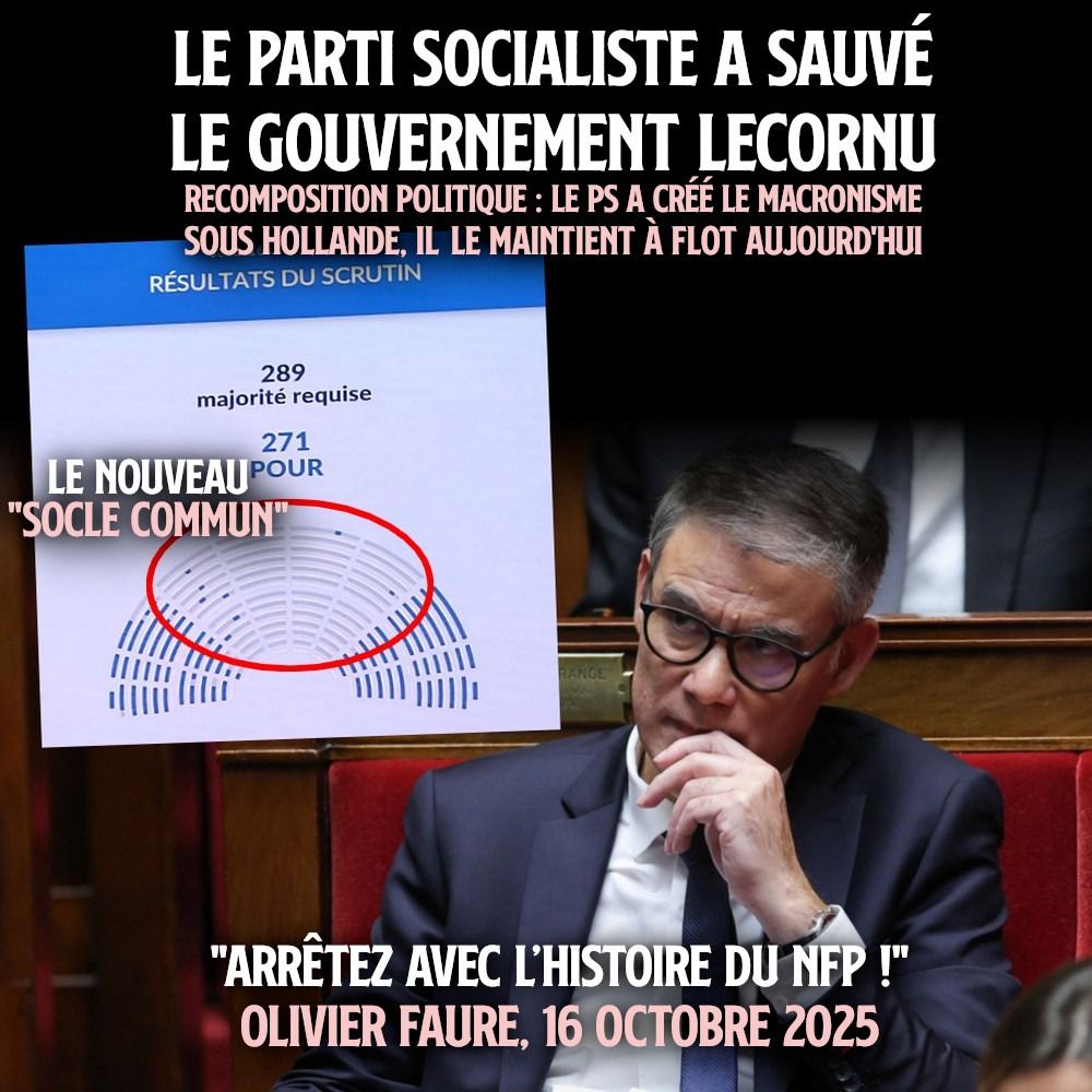 Olivier Faure, le chef du PS, a voté pour sauver Lecornu à l'Assemblée.