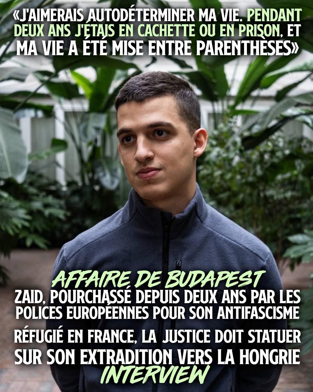 Le portrait de Zaid et sa citation : «J'aimerais autodéterminer ma vie. Pendant deux ans j'étais en cachette ou en prison, et ma vie a été mise entre parenthèses»