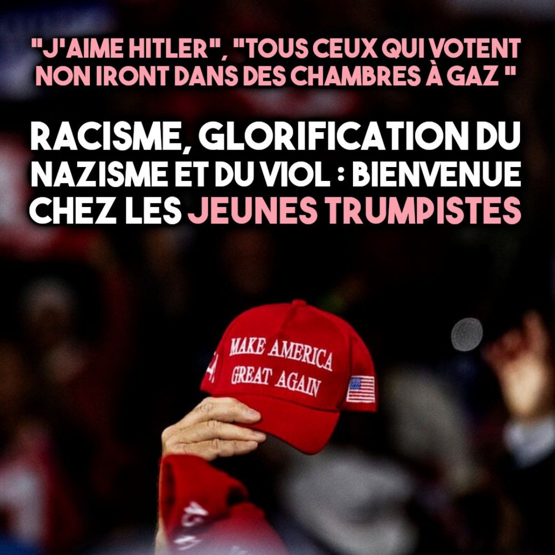 Une casquette "Make America Great Again" est brandie lors d'un meeting de Trump : les jeunes Républicains ont su s'emparer du discours hardcore du président des USA.