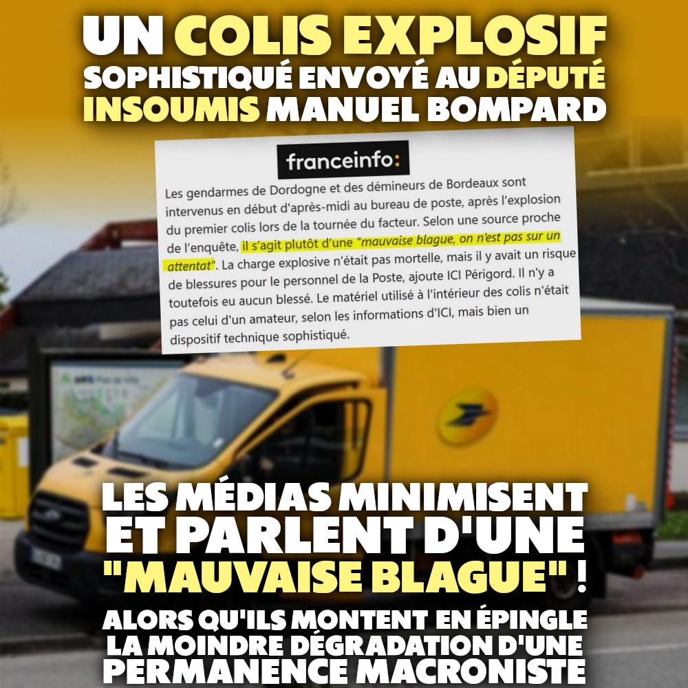 Une camionnette de La Poste, comme celle qui a explosé alors que Manuel Bompard était visé par une tentative d'attentat.