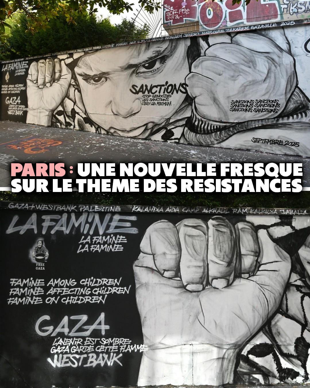 Des fresques sur le thème des résistances sur les murs de Paris