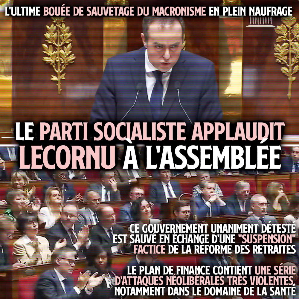 Sébastien Lecornu, ovationné par les députés du PS lors de son discours à l'Assemblée.