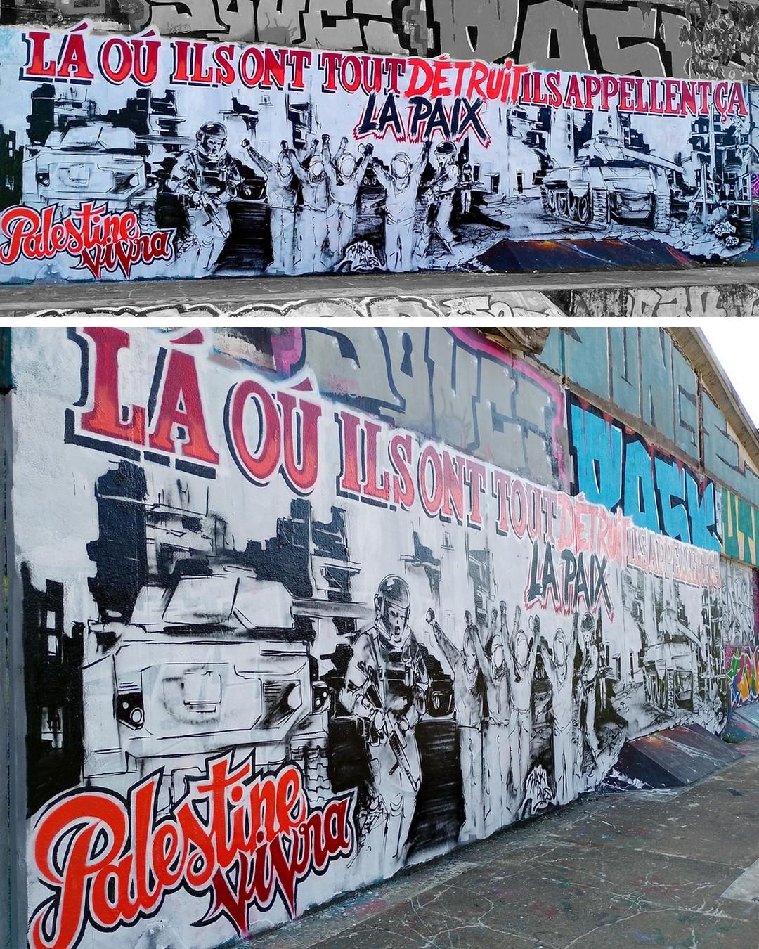 Des fresques pour la Palestine ont fleuri dans les rues de Nantes
