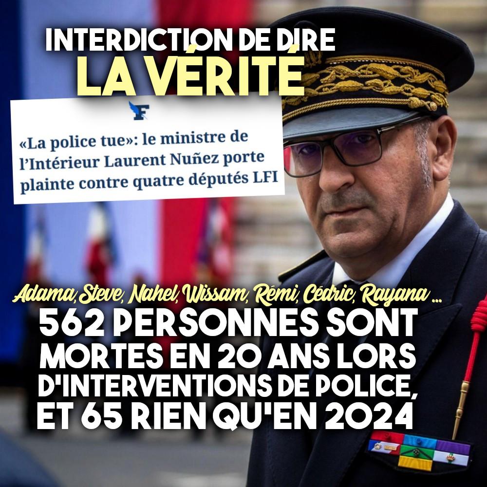 Le ministre Laurent Nunez de veut pas que ça se sache, mais la police tue.