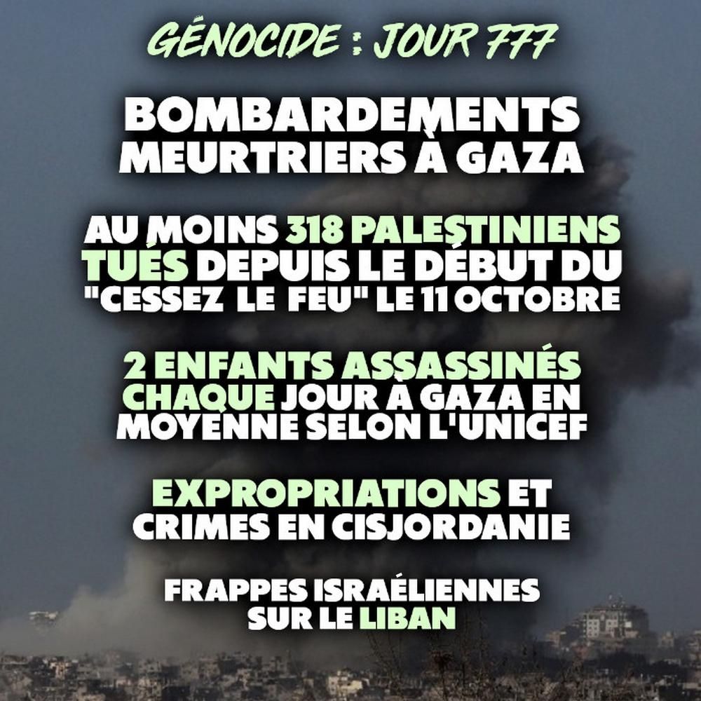 Un bombardement après 777 jours de génocide à Gaza