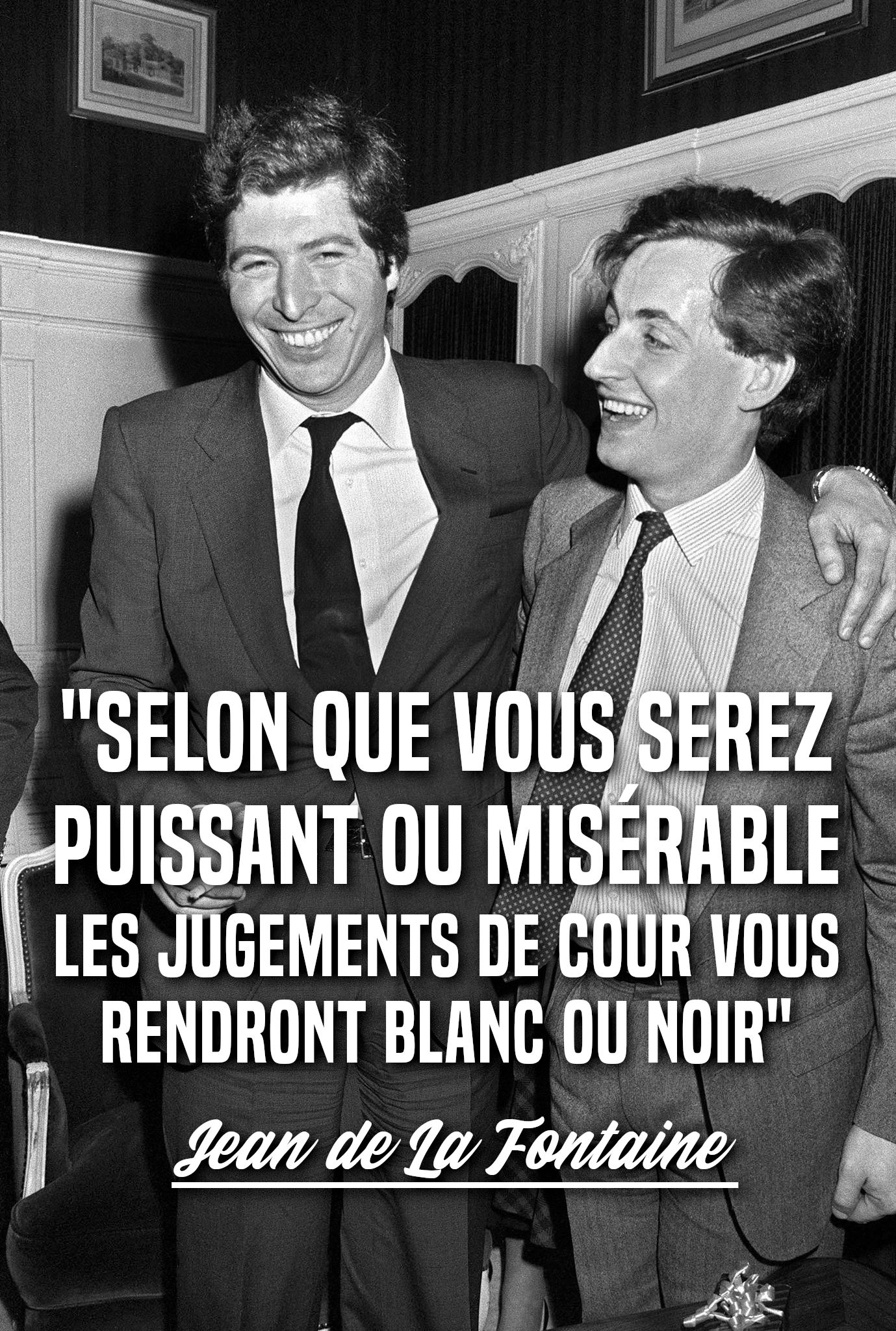 Patrick Balkany félicite Nicolas Sarkozy, qui accède à la mairie de Neuilly-sur-Seine le 29 avril 1983.