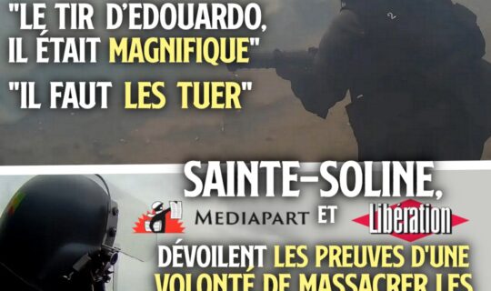 Les gendarmes en action pendant la bataille de Sainte-Soline : un massacre d'écologistes avec le sourire.