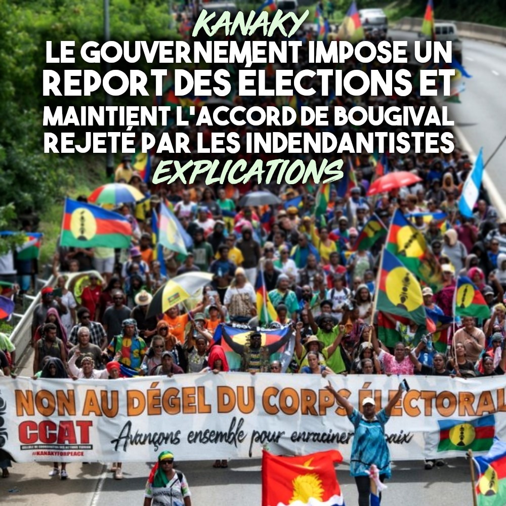 Manifestation pour l'indépendance et contre le dégel du corps électoral en Kanaky.