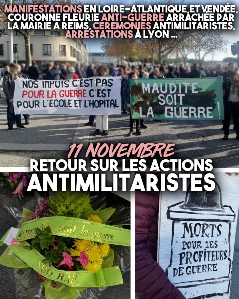 Manifestation, gerbe de fleurs et slogans pour maudire la guerre : les actions de ce 11 novembre.