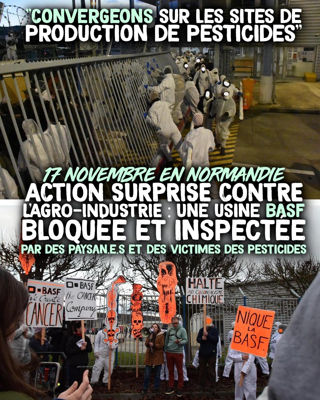 Une action surprise menée sur le site de BASF en Normandie.