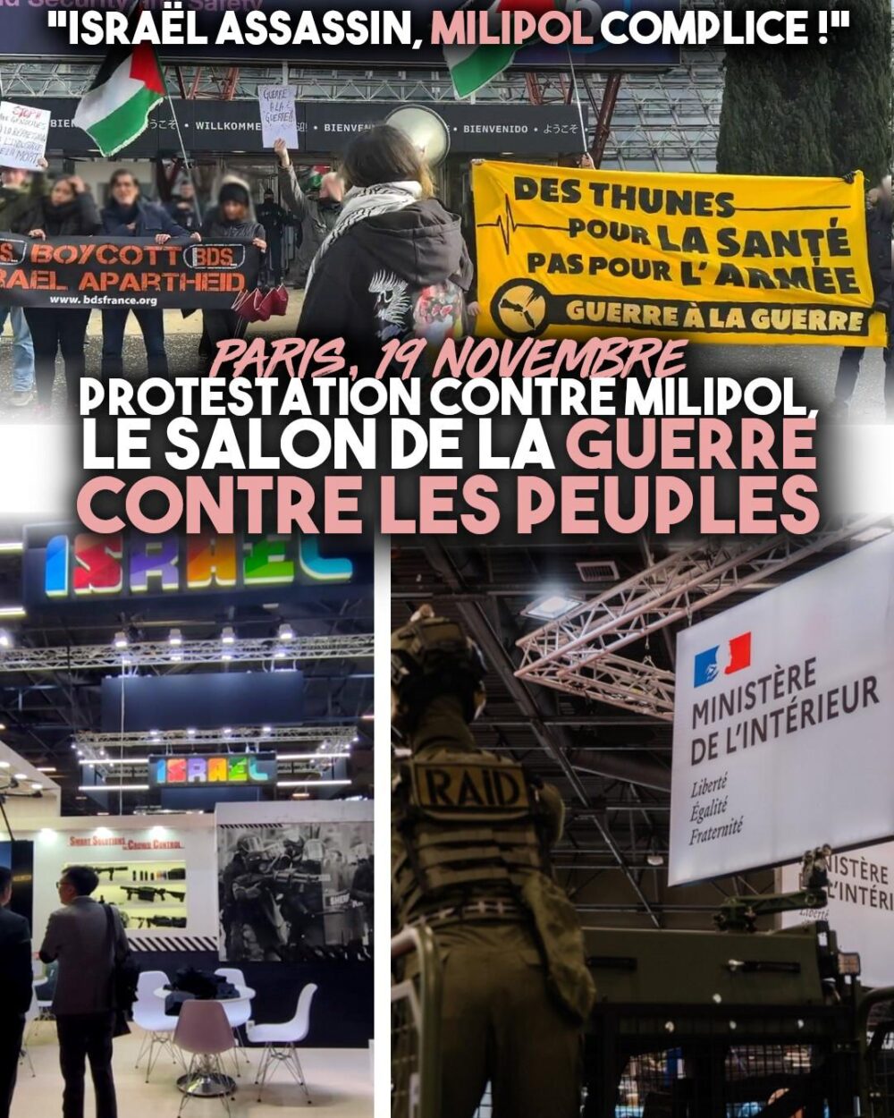 Entreprises génocidaires, parade de l'extrême droite française et manifestation au Salon