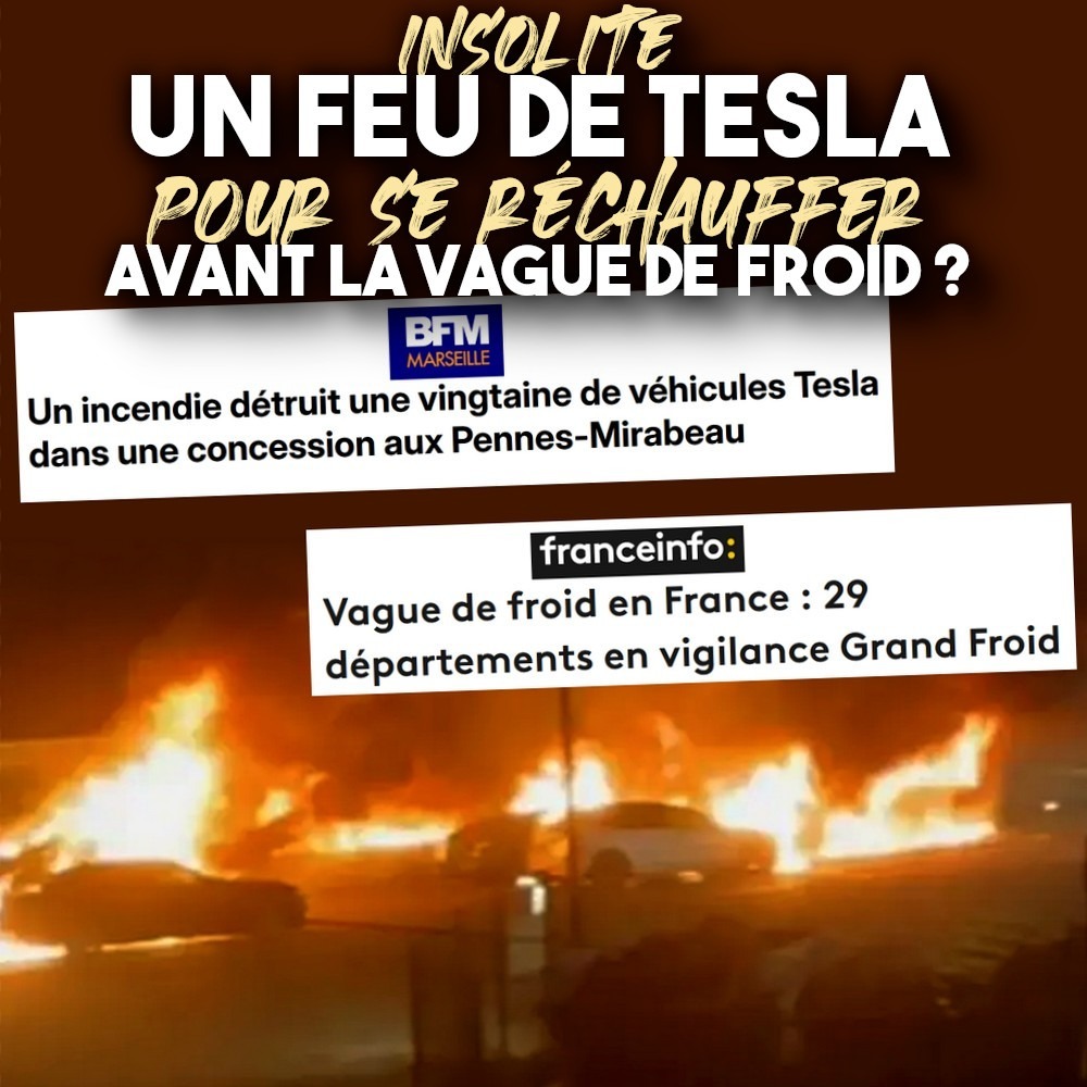 Des voitures Tesla en flammes pour lutter contre la vague de froid en cours.