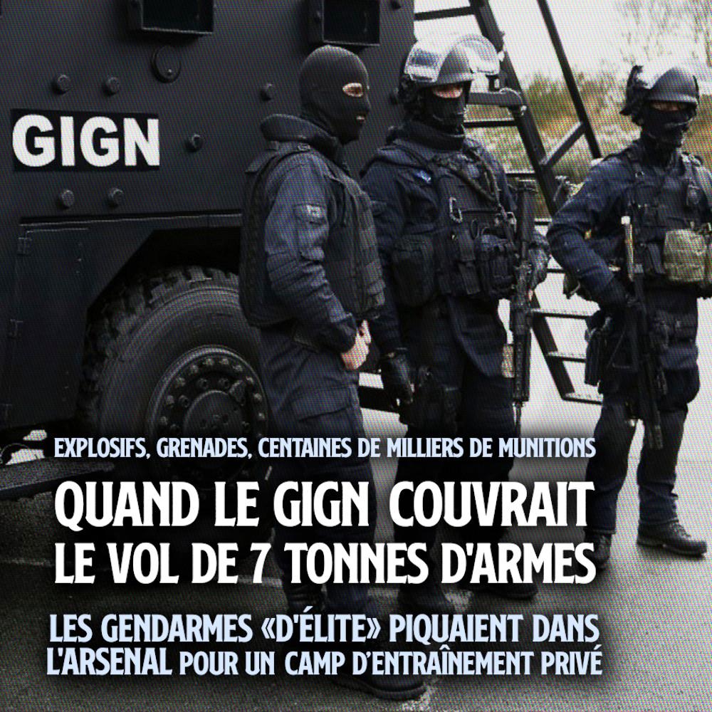 Des membres du GIGN devant leur blindé : des flics surarmés pour que la population se tienne sage.