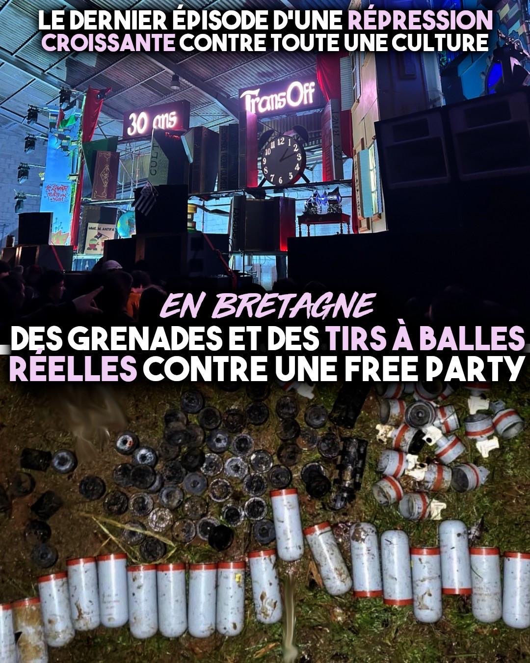 Un stock de grenades utilisée contre la free party de Carhaix le week-end dernier.