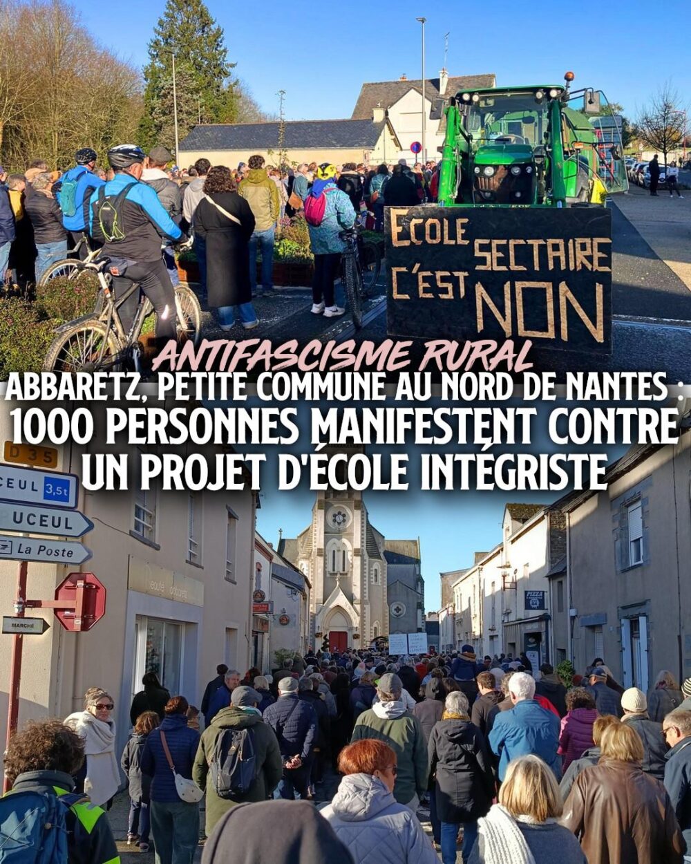 La marche contre l'école sectaire d'Abbaretz a réuni plus d'un millier de personnes.