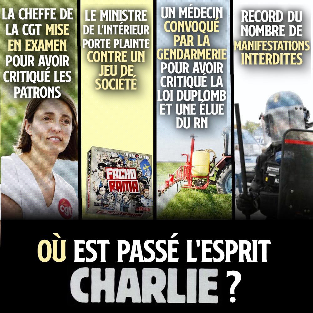 Quelques illustrations de l'esprit Charlie qui règne dans notre pays.