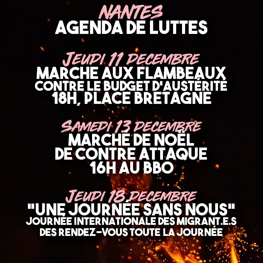 Le récap des prochains rendez-vous à Nantes