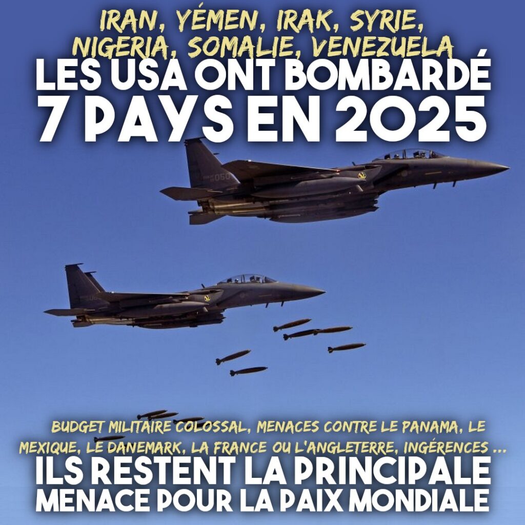 Des F35 américains larguent des bombes pour exporter la paix et la démocratie.