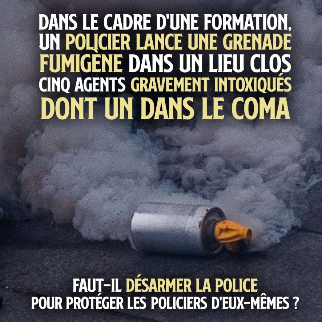 Une grenade fumigène FAR de la police nationale.