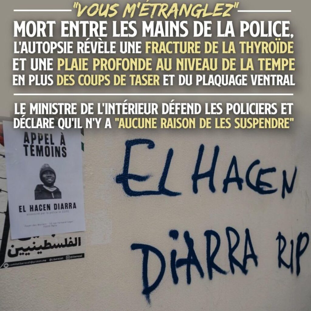 Une photo et l'appel à témoin collé sur un mur pour El Hacen Diarra