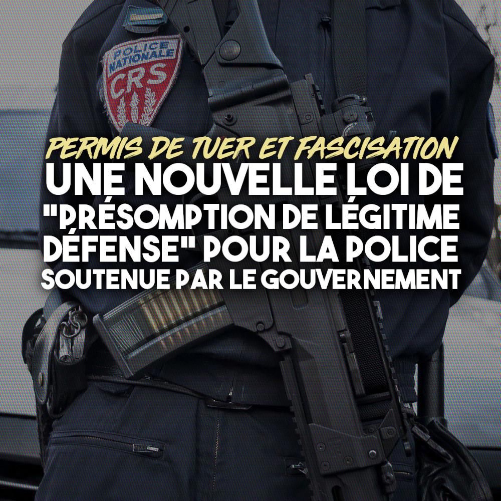 Un CRS doté d'un pistolet-mitrailleur : l'usage des armes par la police avec la garantie d'une impunité totale.