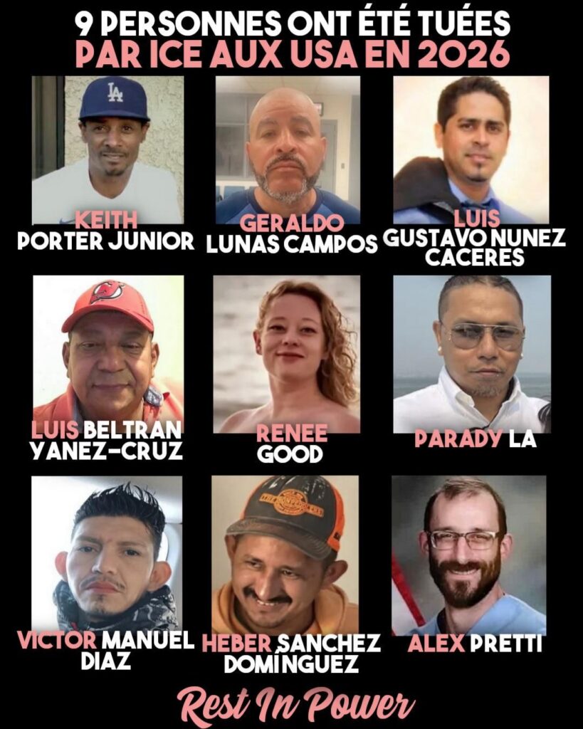 Les visages des neuf personnes assassinées par ICE ces dernières semaines