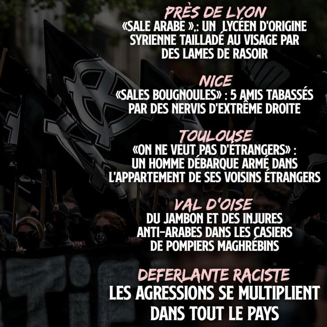 Au cours des derniers mois, le nombre de violences commises par nervis, policiers ou militants d’extrême droite explose.