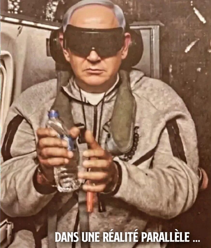 Dans une réalité parallèle, Benjamin Netanyahou menotté et les yeux bandés comme Maduro l'a été.