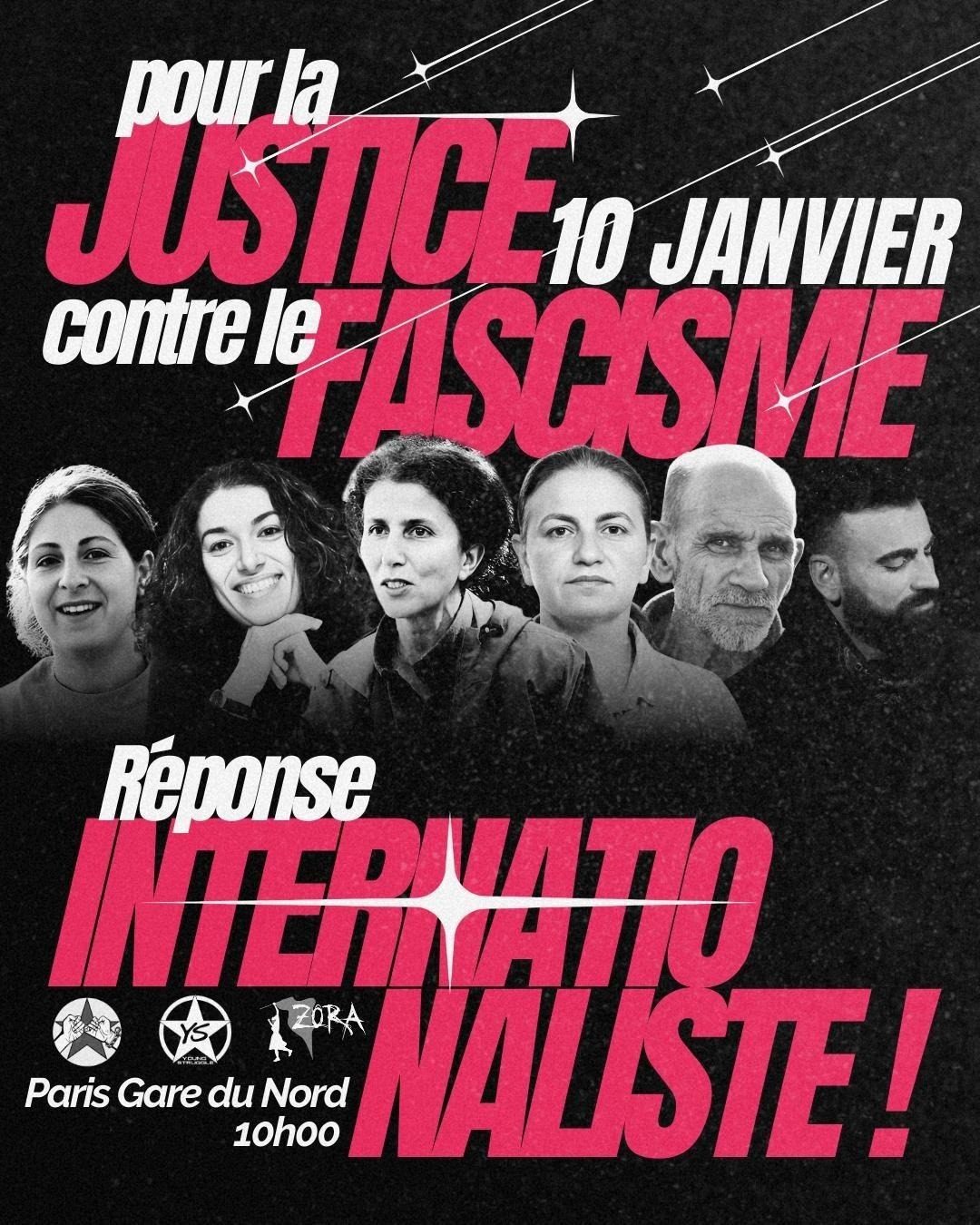 Appel à rejoindre le cortège internationaliste de la manifestation Justice & Vérité. Rendez-vous samedi 10 janvier à Paris