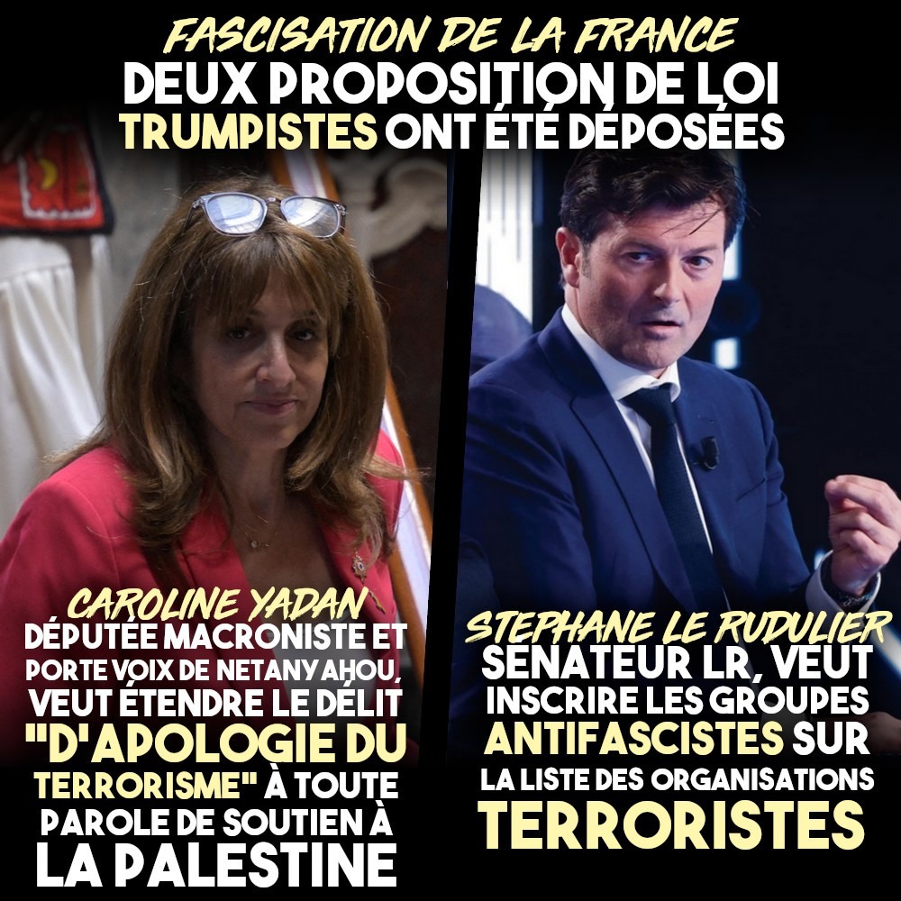 Caroline Yadan et Stéphane Le Rudulier, deux députés responsables de la fascisation de la France et qui viennent de déposer des propositions liberticides à l'Assemblée.