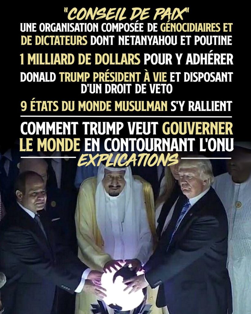 Les chefs d'États les plus sanguinaires tiennent le monde entre leur mains et veulent maintenant se réunir autour de Trump et son "Conseil de Paix"