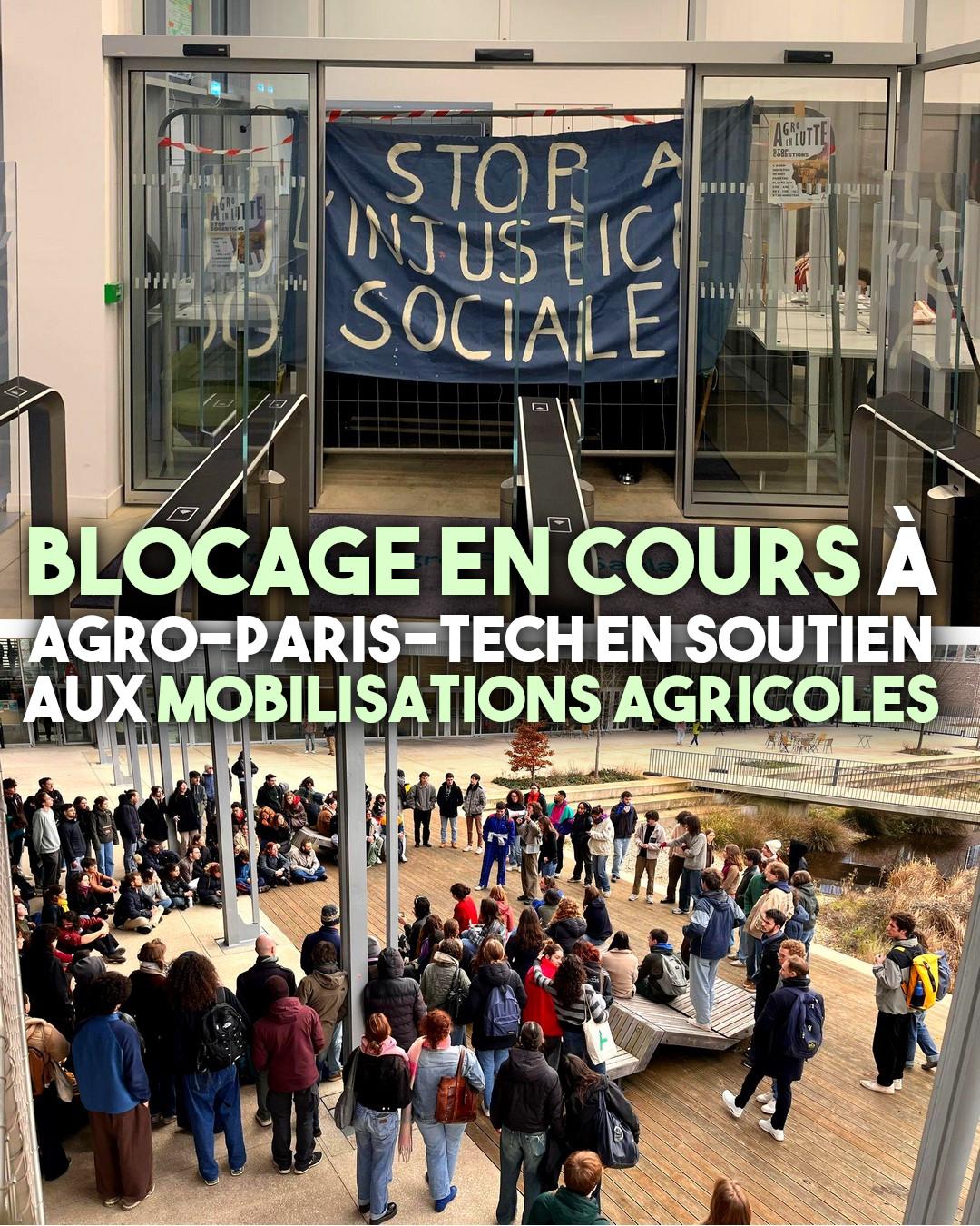 Le blocage d'Agro-Paris-Tech sur le plateau de Saclay