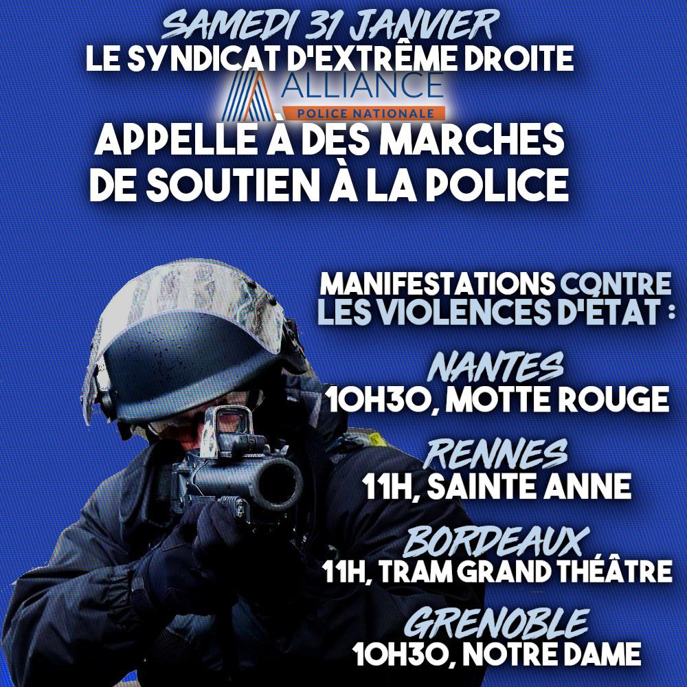 Un policier vise avec son LBD : le genre de pratique pour lesquelles Alliance réclame l'impunité